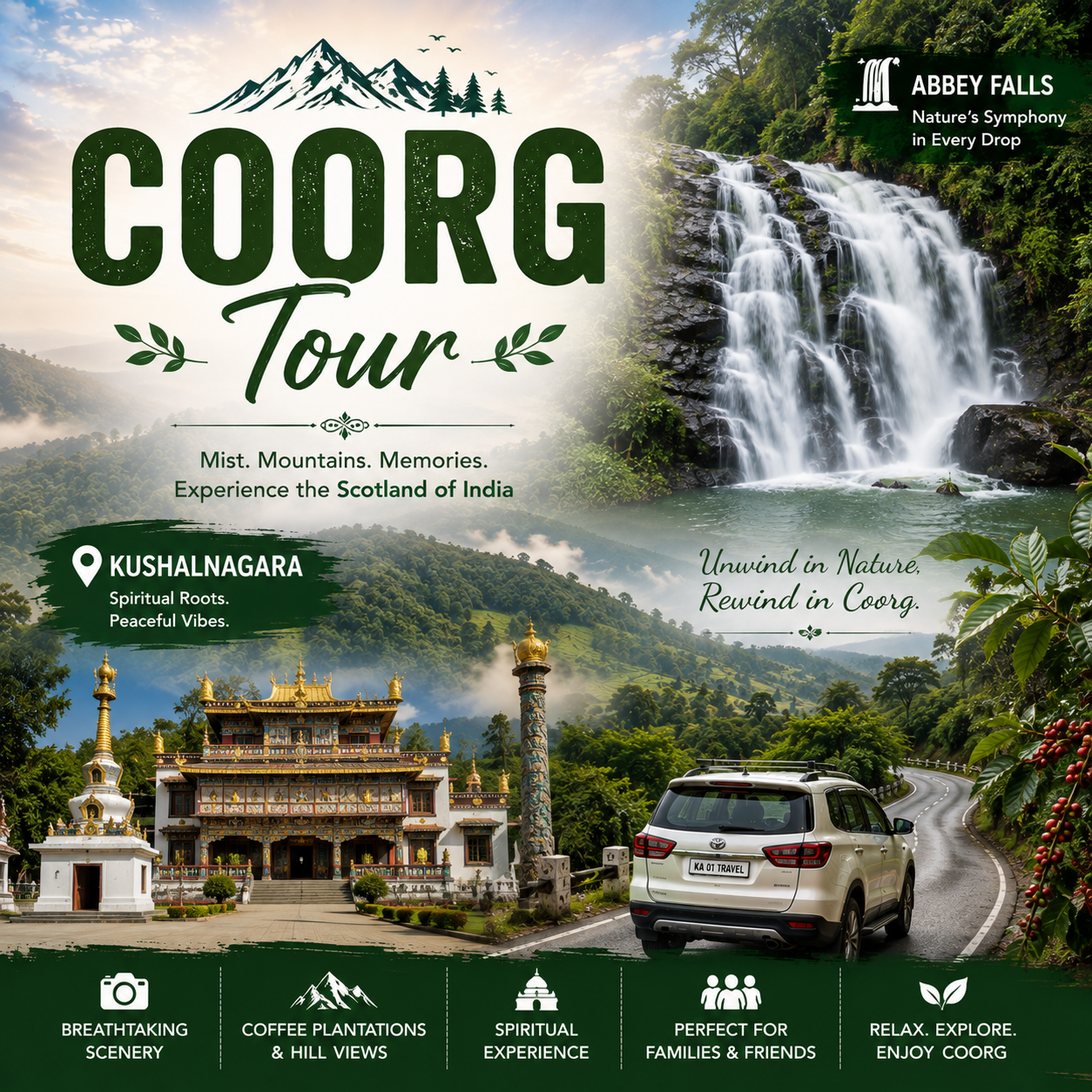 Coorg Tour: Abbey Falls - Kushalnagara